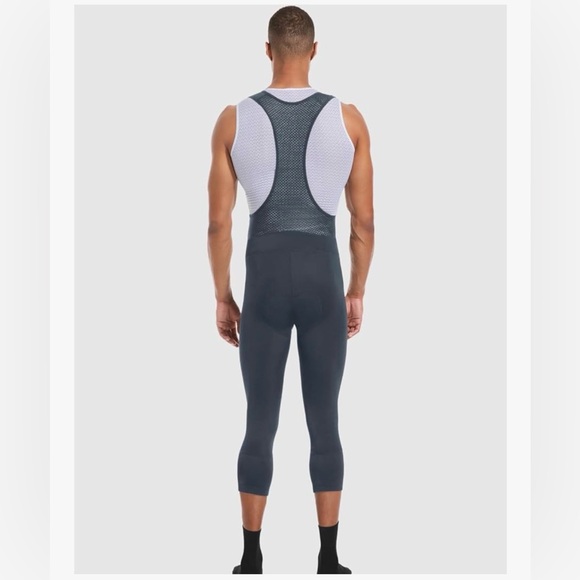 Gray Men's 3/4 Cycling Bib Shorts, Men Large 34- 36, Bike Bib Pants 4D Padded - Picture 2 of 6